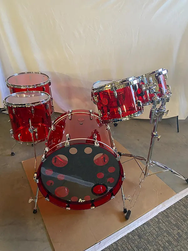 Red Acrylic Drum Set RSP6 – RL DrumsRed Acrylic Drum Set RSP6 – RL Drums  