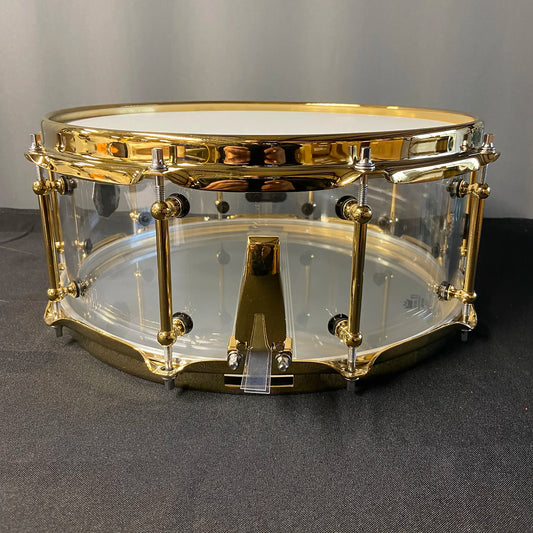 Clear Acrylic Snare Drum with Brass Hardware FR-14x6-GH