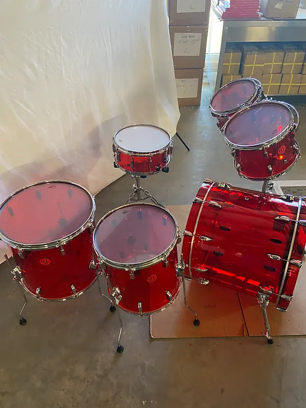 Red Acrylic Drum Set