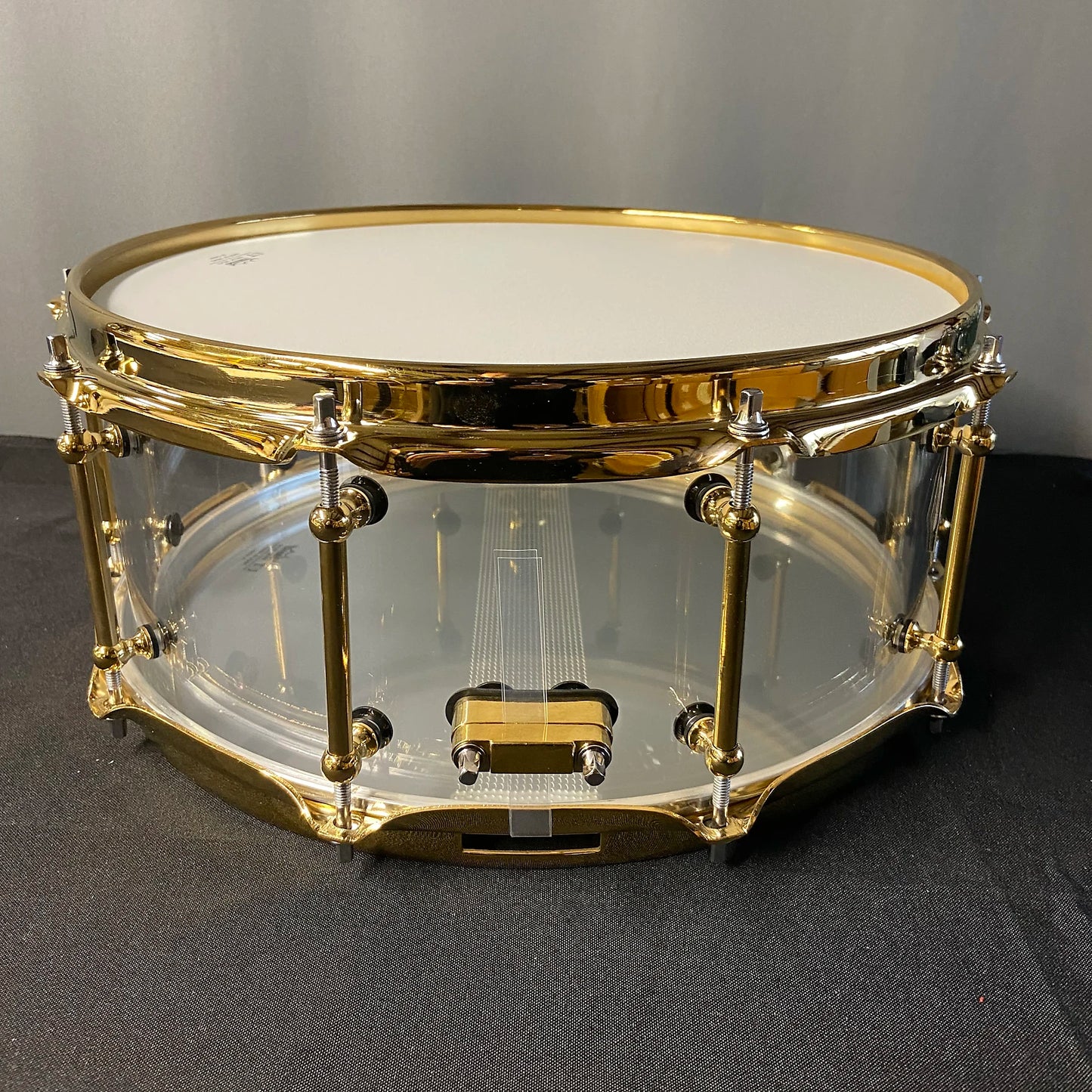 Clear Acrylic Snare Drum with Brass Hardware FR-14x6-GH