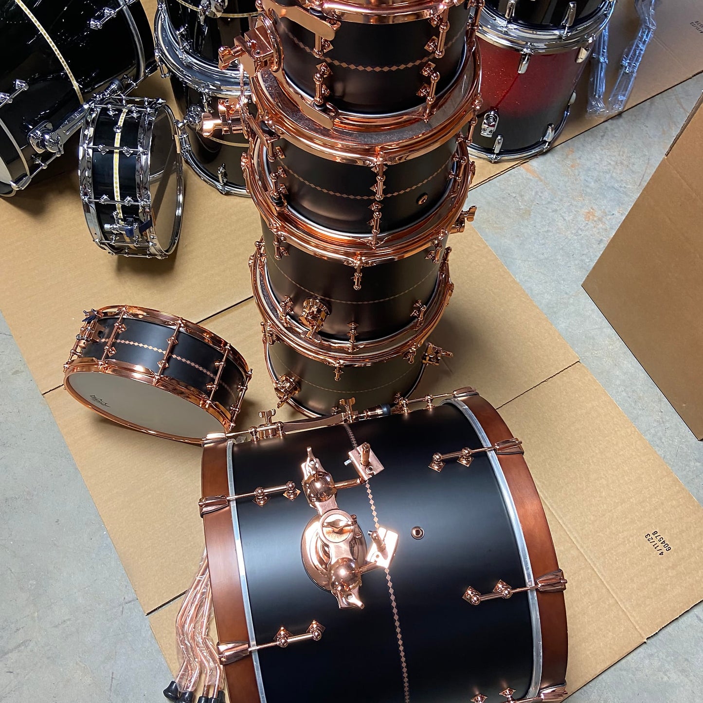 Birch/Maple/Hickory Matte Black Shell Pack - 6 Piece Concert