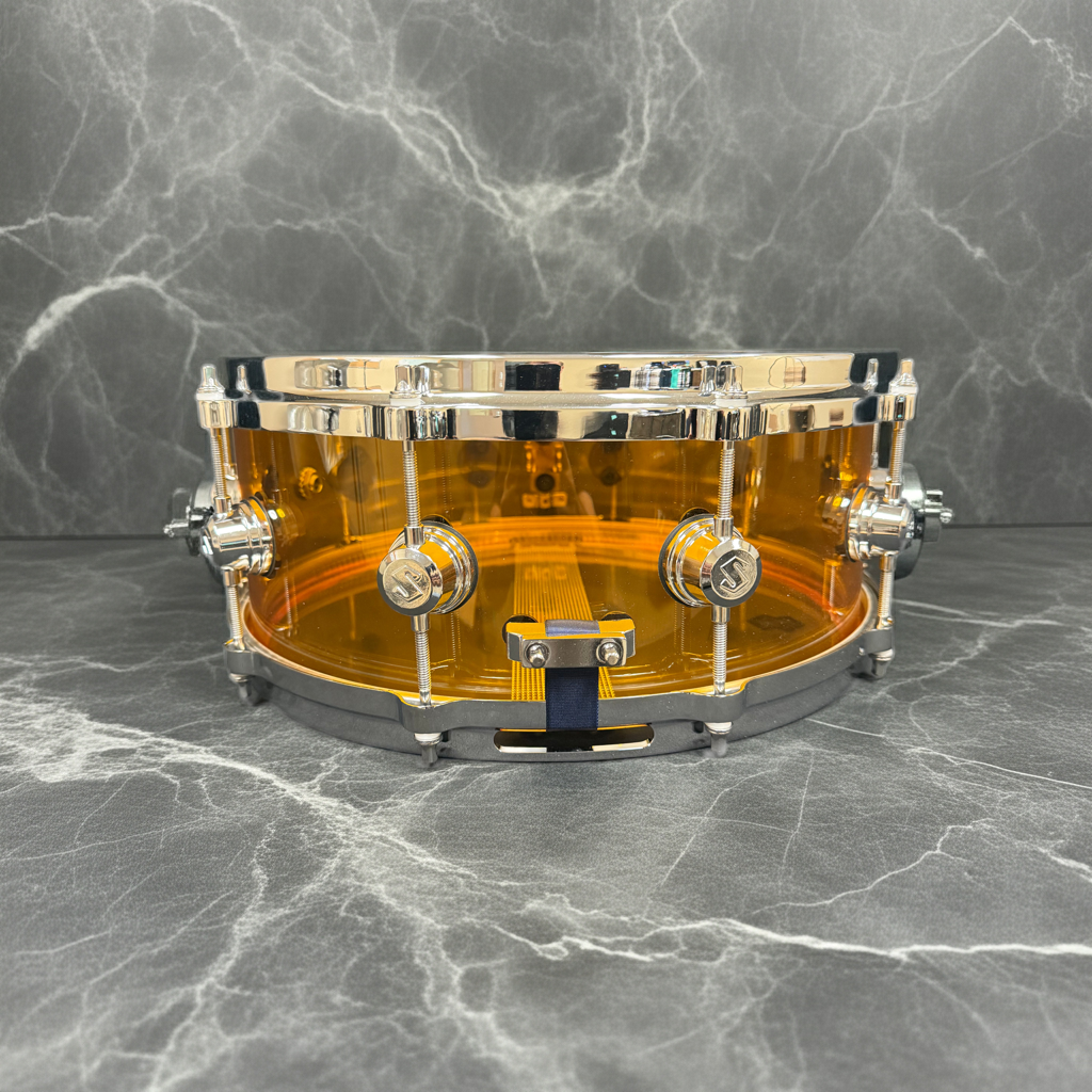 SOUNDWAVE MASTER ICE CRYSTAL SOUND SERIES AMBER SNARE DRUM