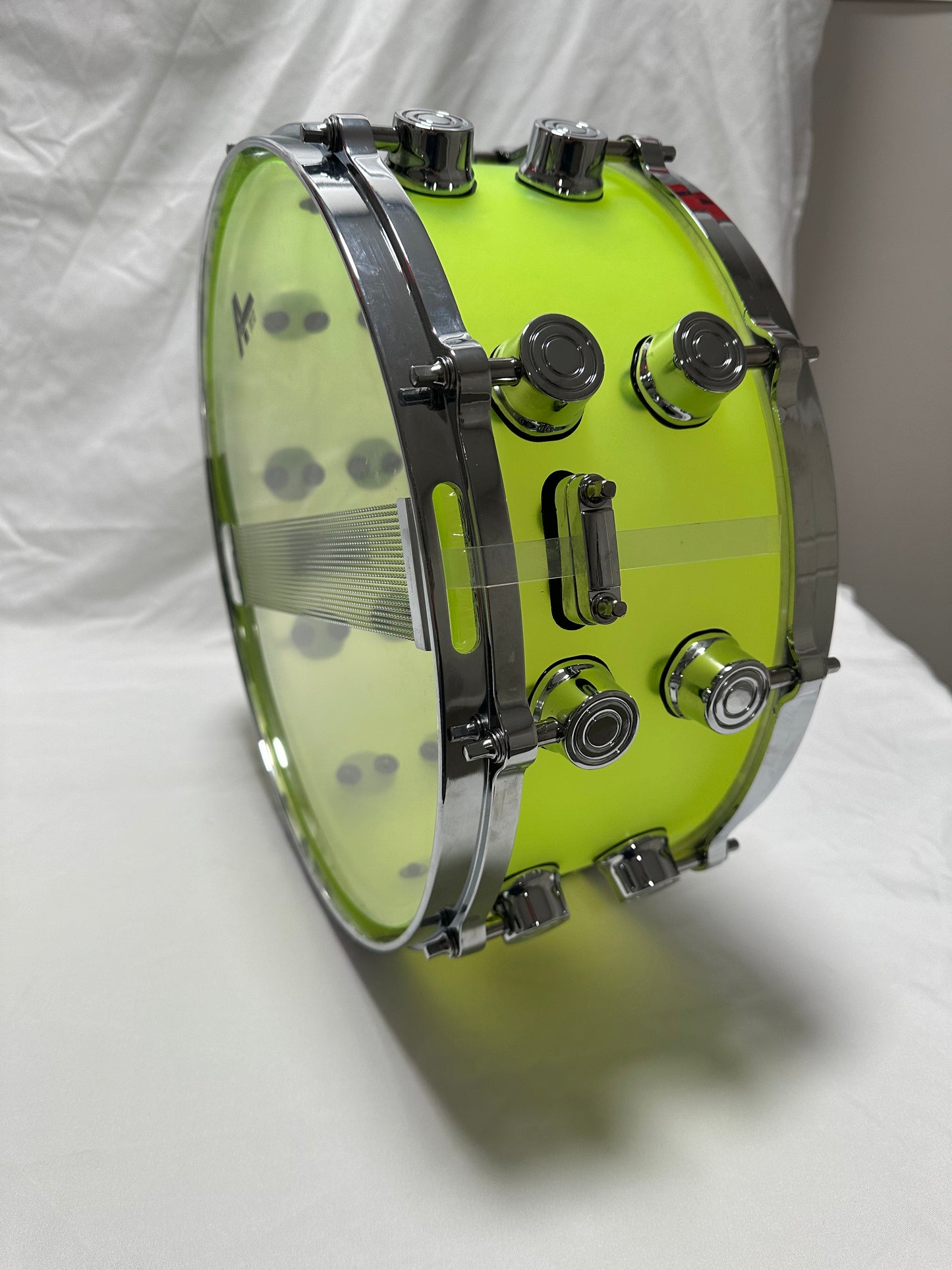 Frosted Fluorescent Green Acrylic Snare Drum FR-14x6-FG-DC