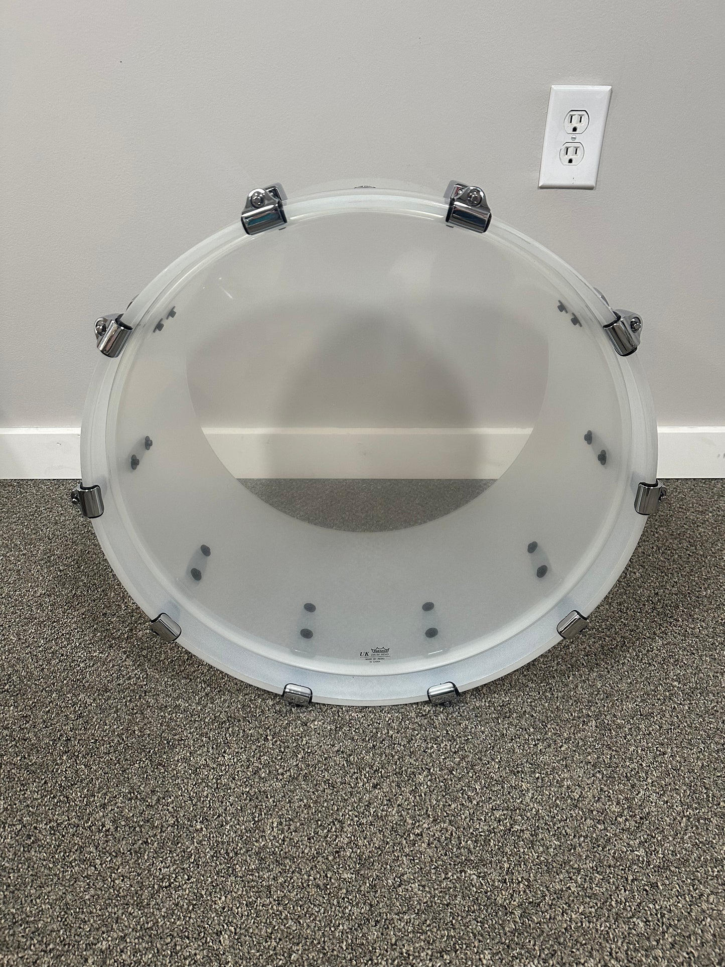 Frost White Seamless Acrylic 20 X12 GONG DRUM