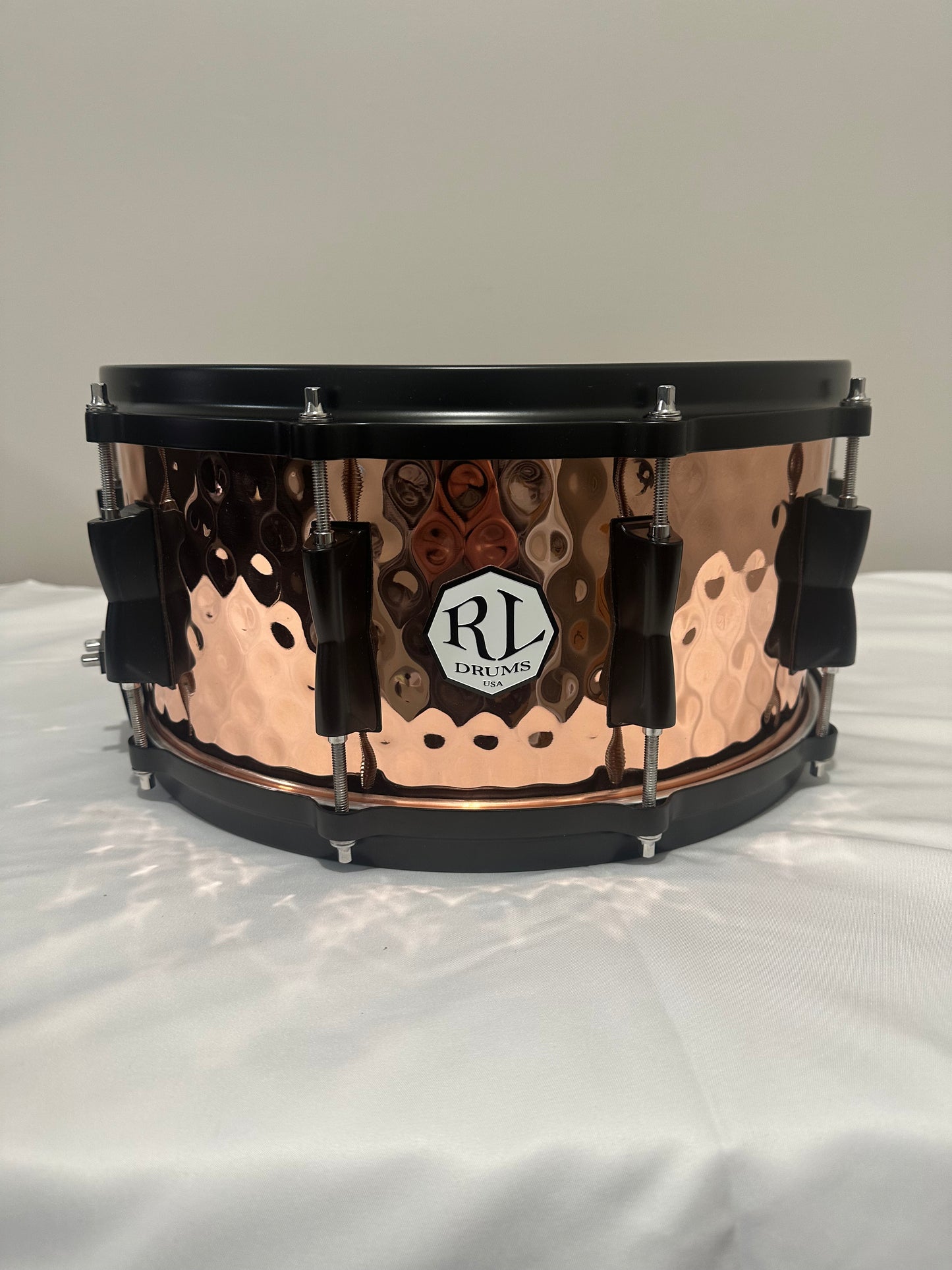 Copper Snare Drum with Black Hardware -JBCS1012