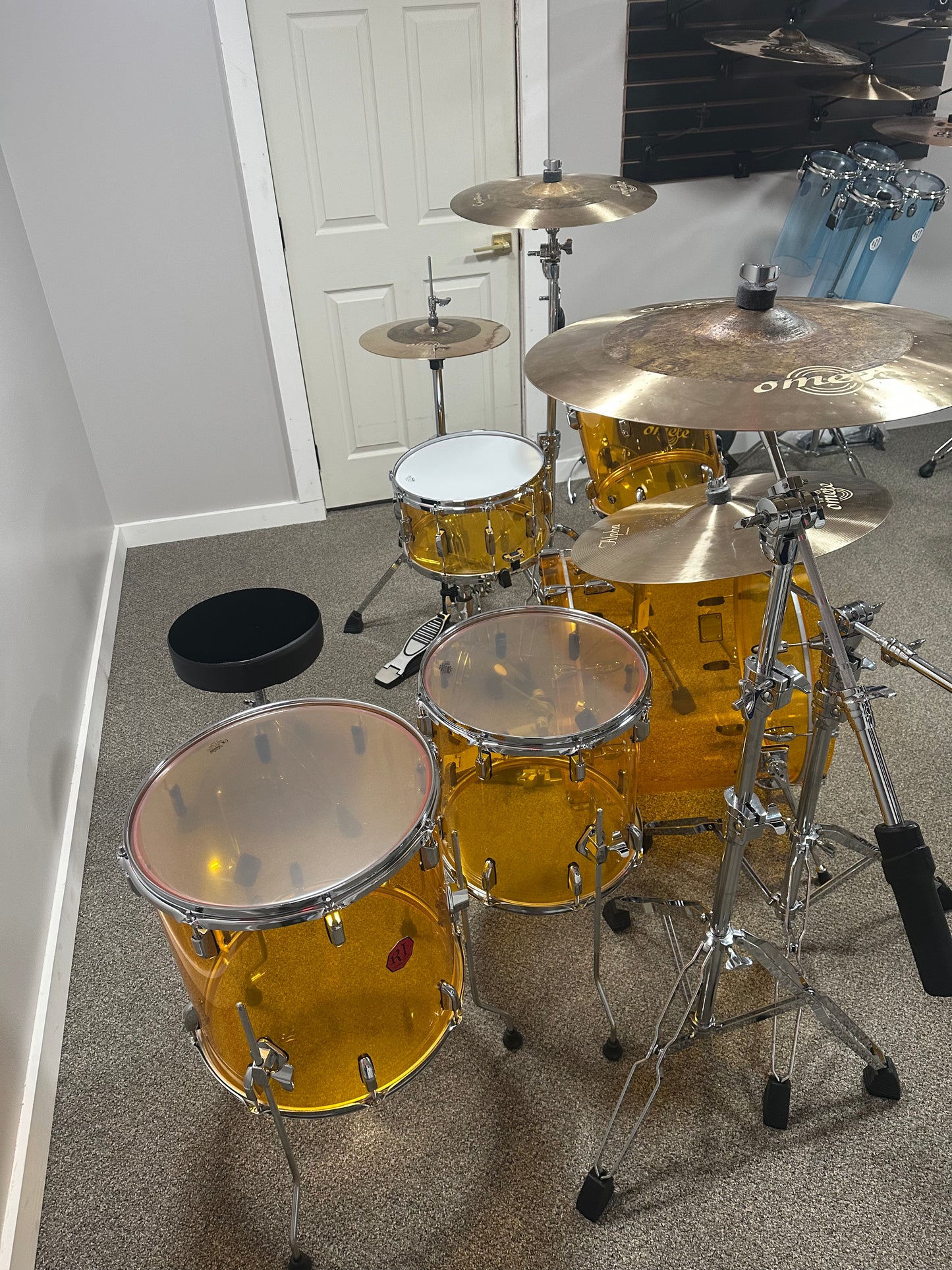 Amber Acrylic Drum Set