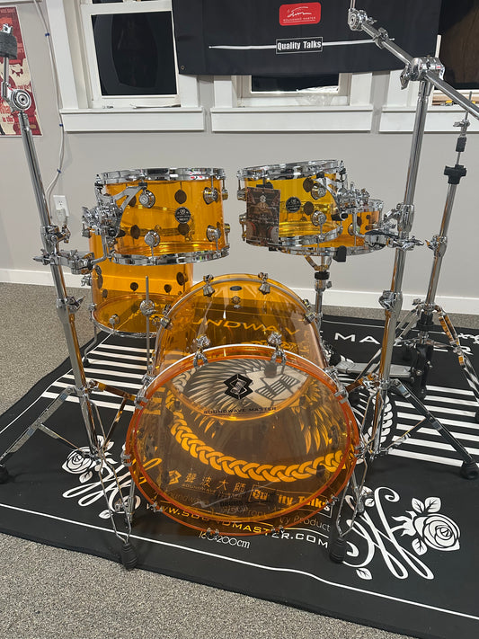 SOUNDWAVE MASTER ICE CRYSTAL SOUND SERIES AMBER DRUM KIT