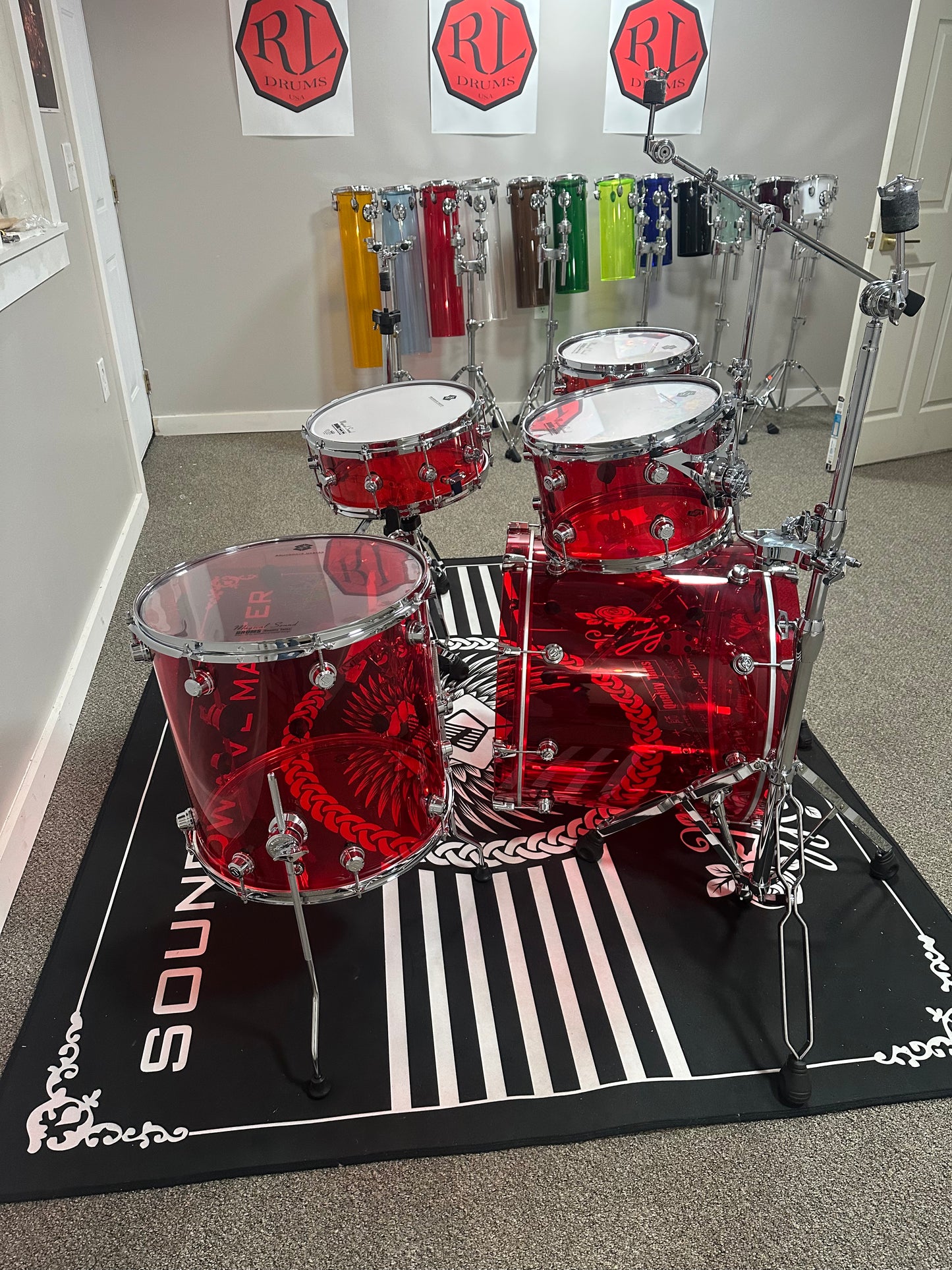 SOUNDWAVE MASTER ICE CRYSTAL SOUND SERIES RED DRUM KIT