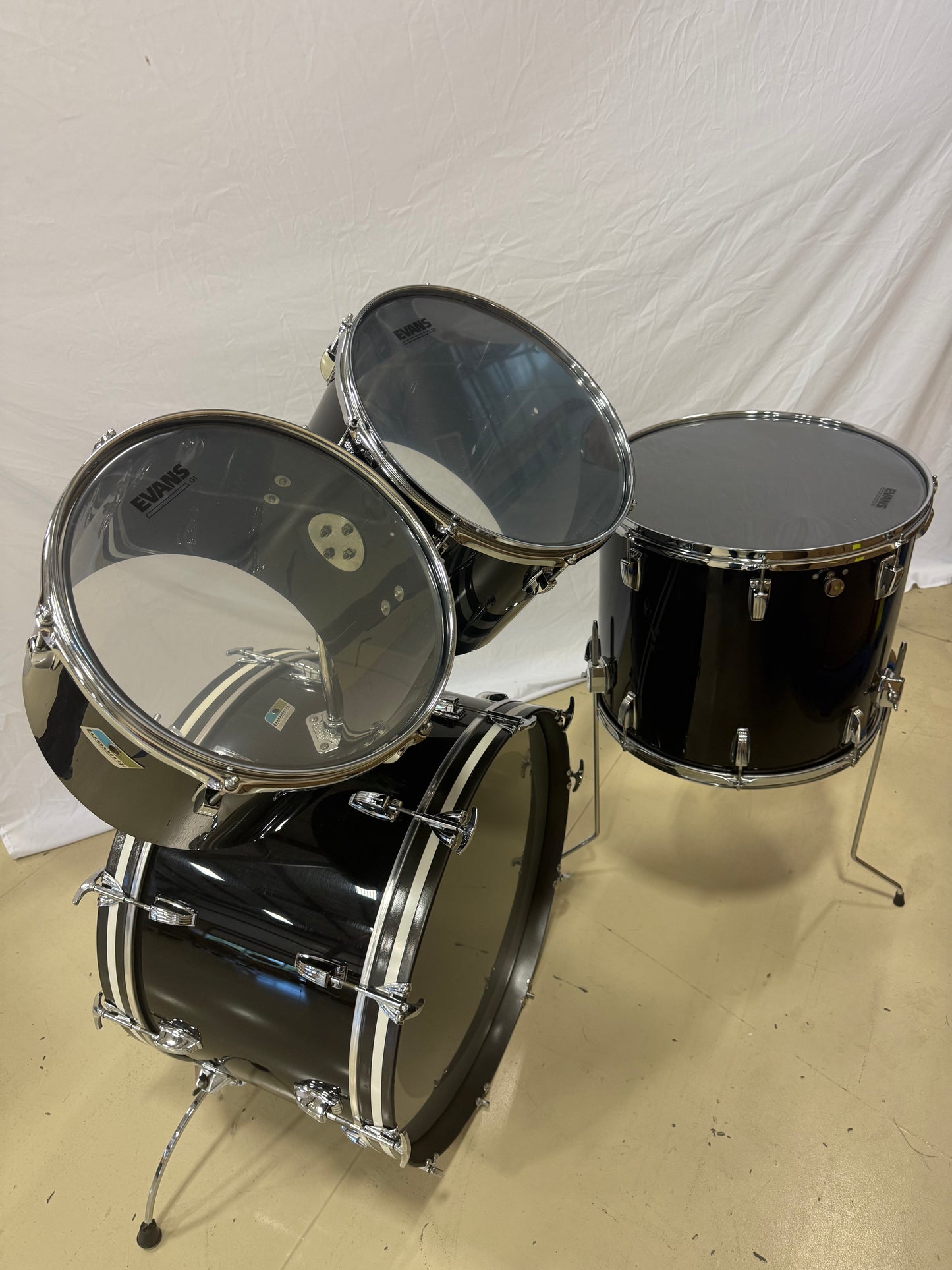 Early 70's Ludwig Vistalite -Black Drum Kit