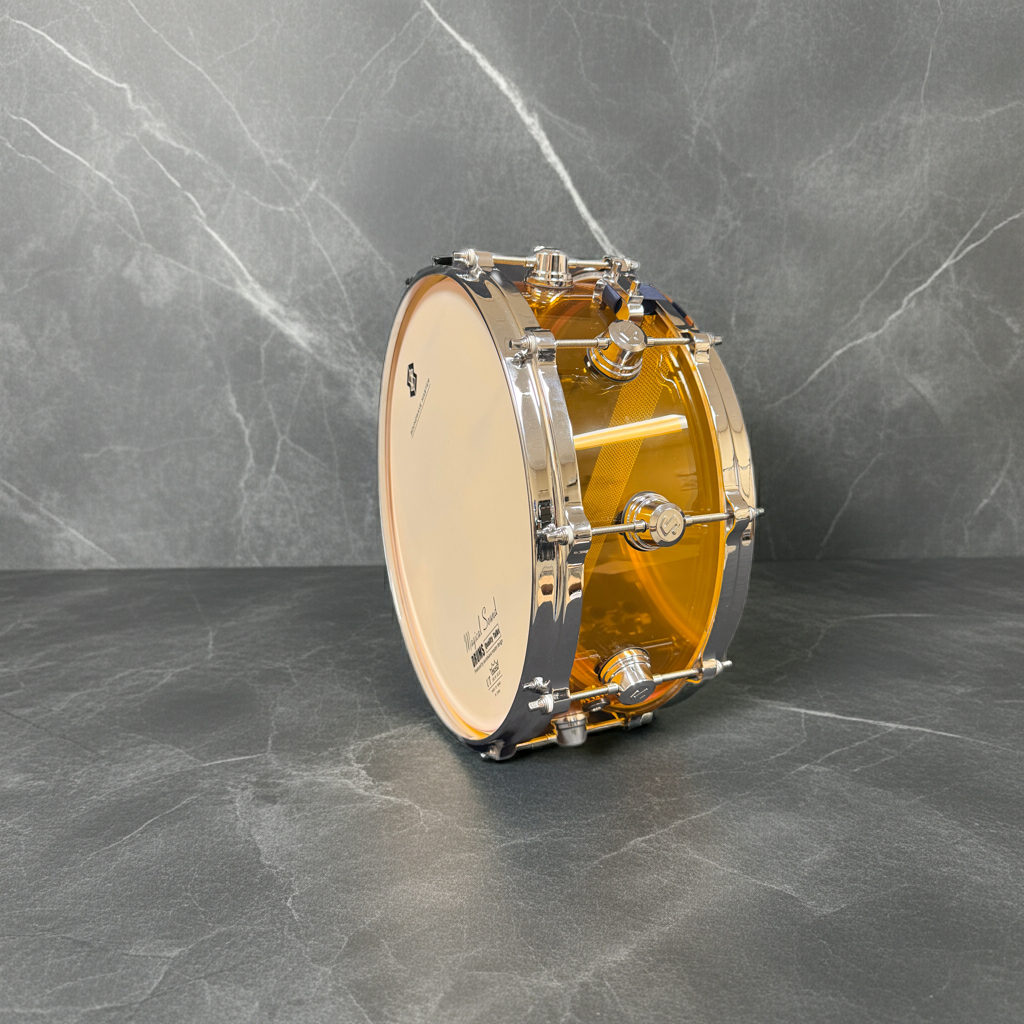 SOUNDWAVE MASTER ICE CRYSTAL SOUND SERIES AMBER SNARE DRUM
