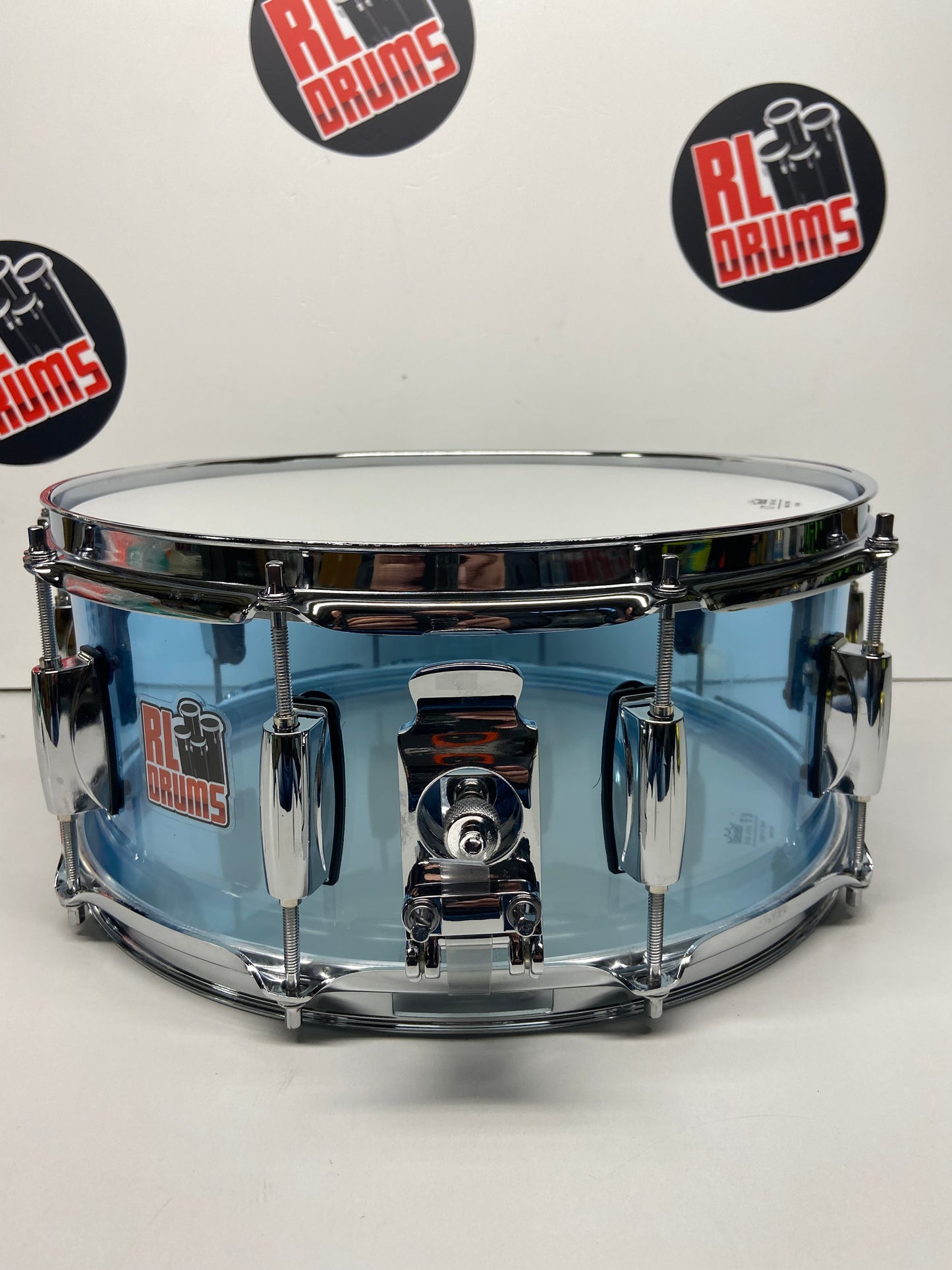 Transparent Blue Acrylic Snare Drum