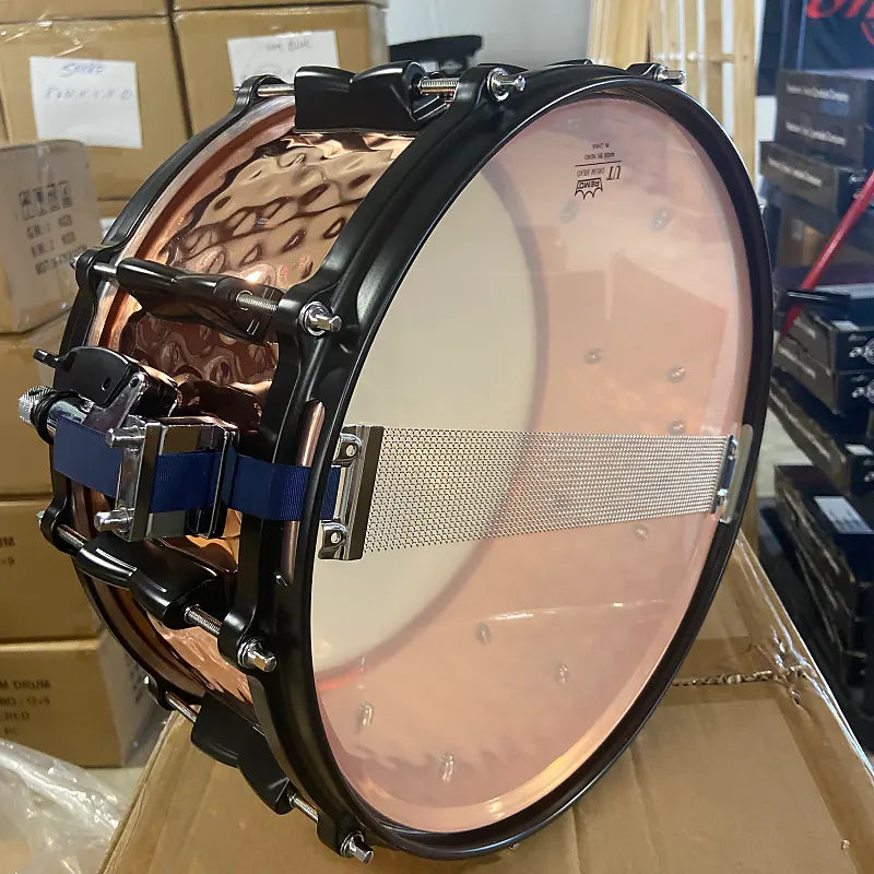 Copper Snare Drum With Black Hardware