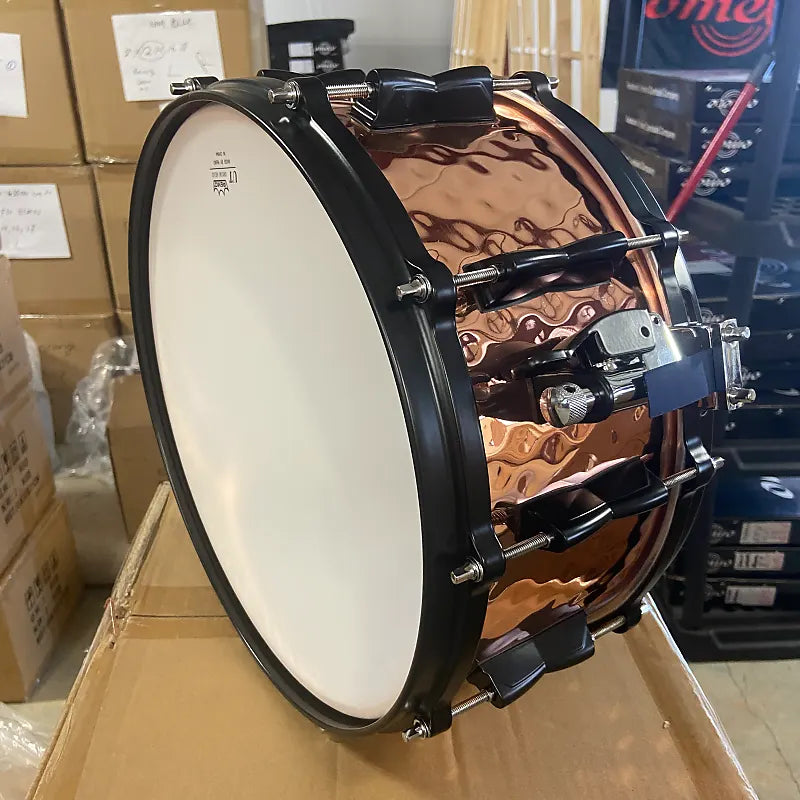 Copper Snare Drum With Black Hardware