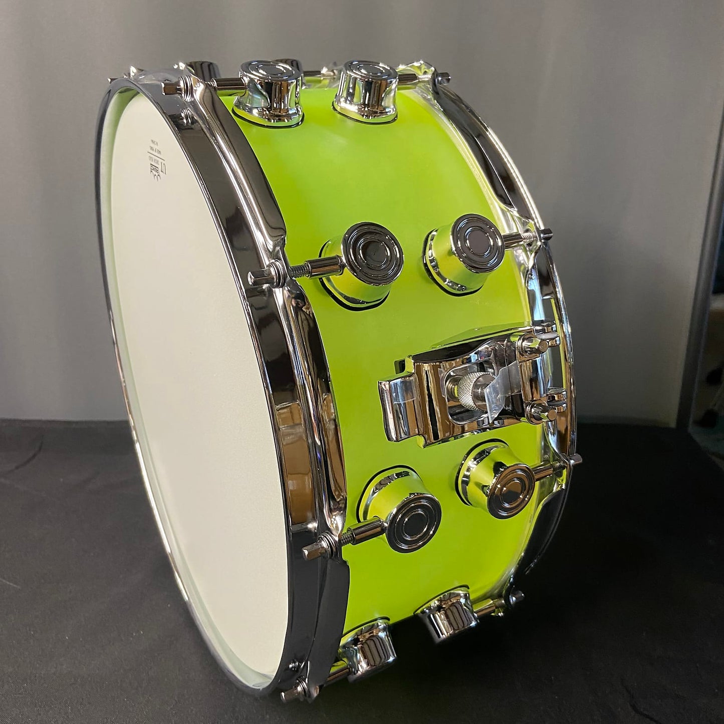 Frosted Fluorescent Green Acrylic Snare Drum