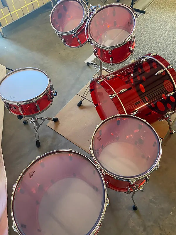 Red Acrylic Drum Set