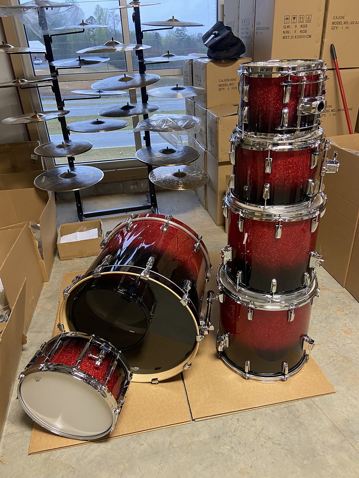 Birch Red Sparkle Fade Lacquer Shell Pack - 6 Piece