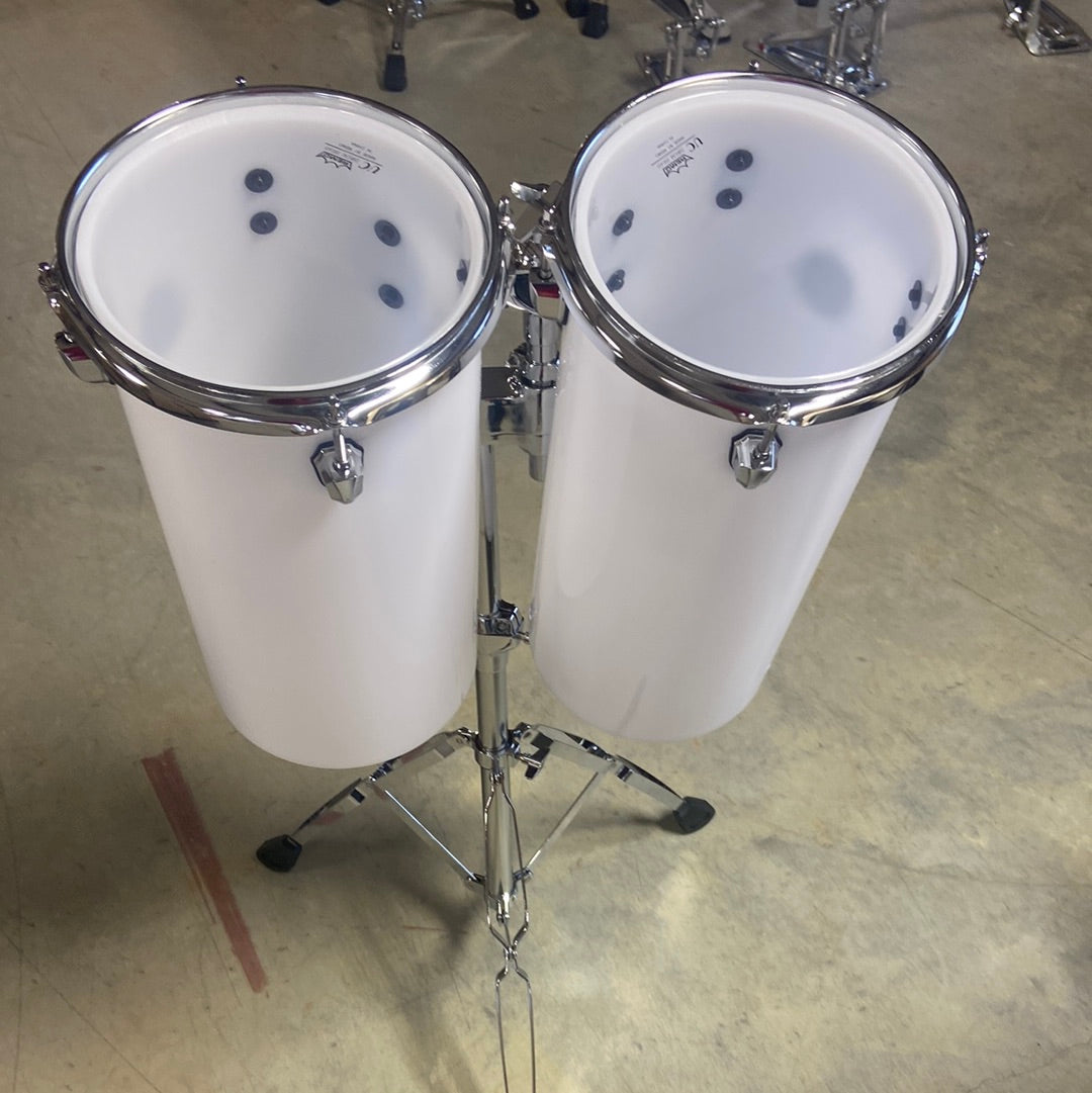 White 8” octoban set with stand