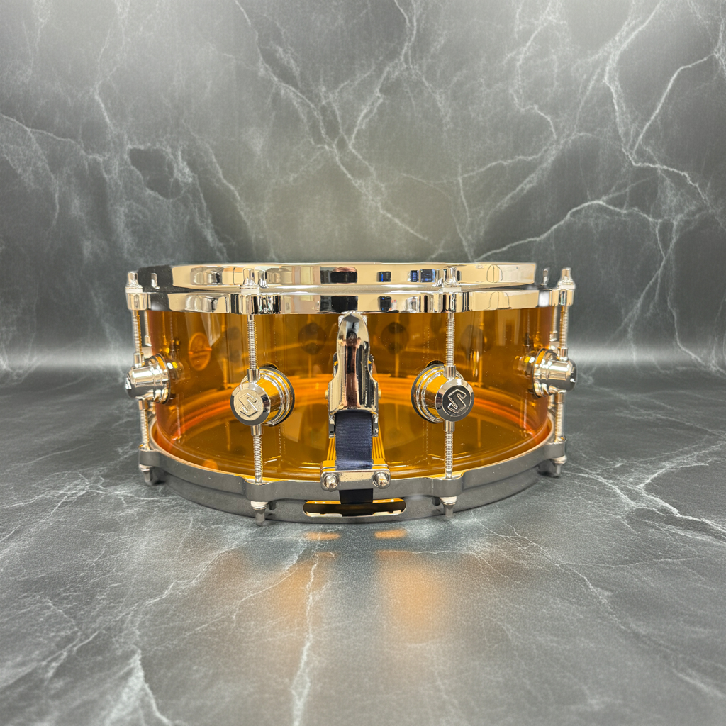 SOUNDWAVE MASTER ICE CRYSTAL SOUND SERIES AMBER SNARE DRUM