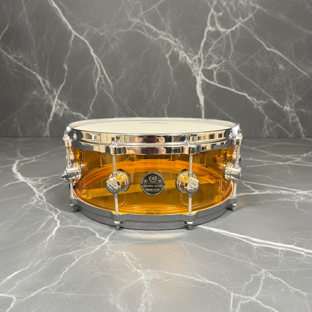 SOUNDWAVE MASTER ICE CRYSTAL SOUND SERIES AMBER SNARE DRUM