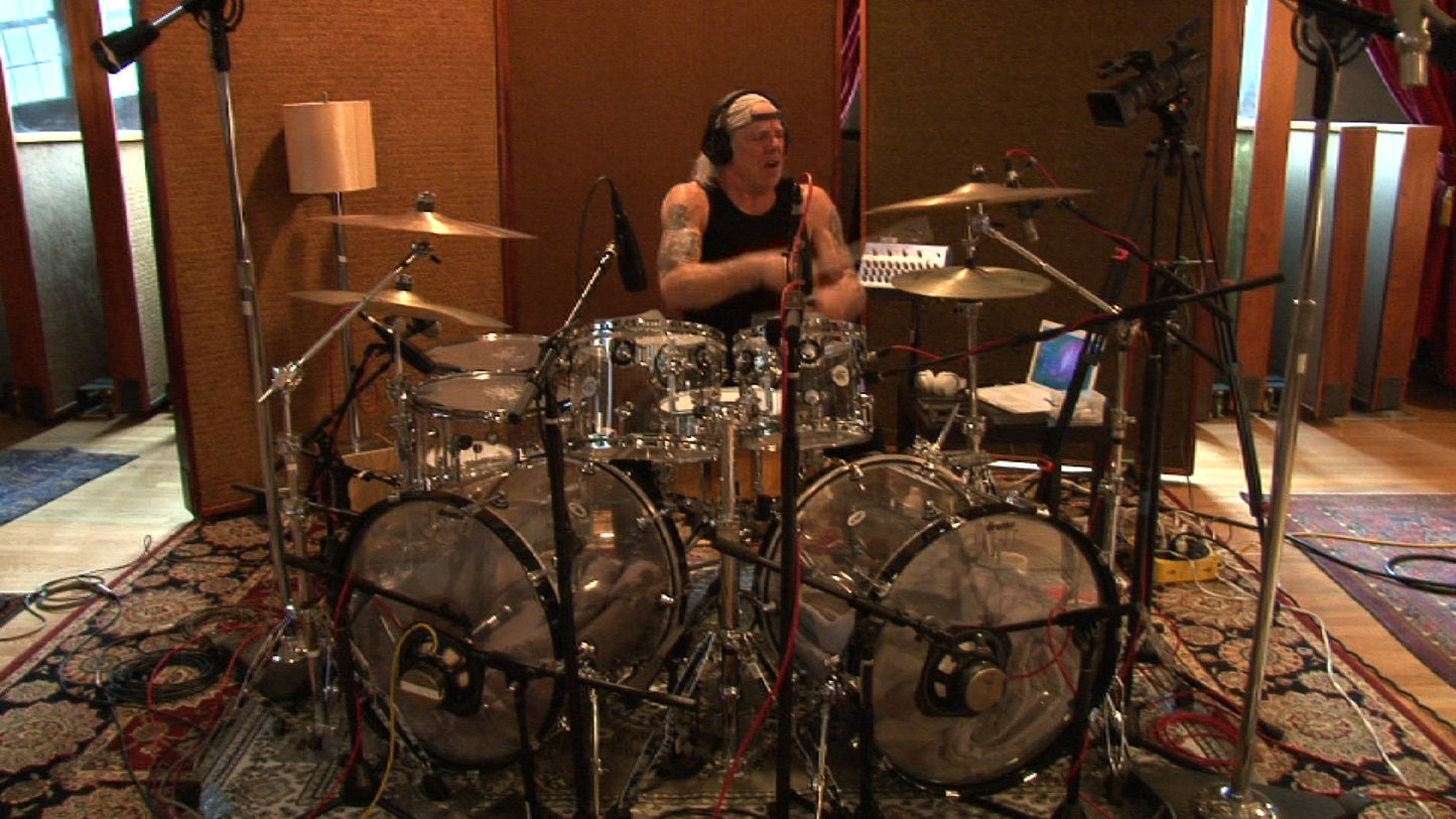 Used DW Drums Design Series Clear Acrylic Drum Set with Hardware,Glenn Evans studio kit, used by the legendary drummer of Nuclear Assault.