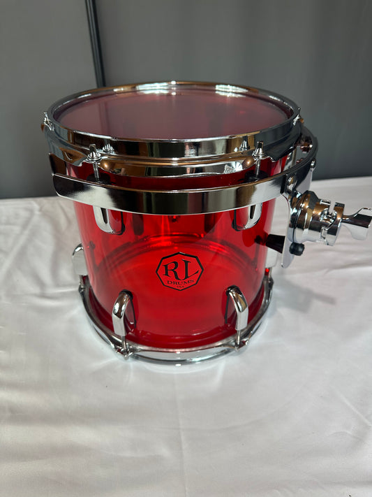 Red Seamless Acrylic 8"x7" - Tom Drum -JB-RA8-7TT