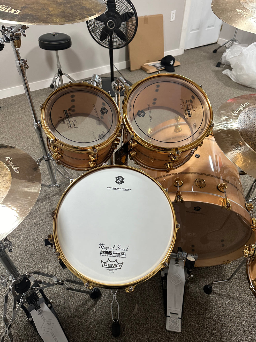 SOUNDWAVE MASTER GLORY SOUND MAPLE LOG W/HAND INLAY DRUM KIT-18 – RL Drums