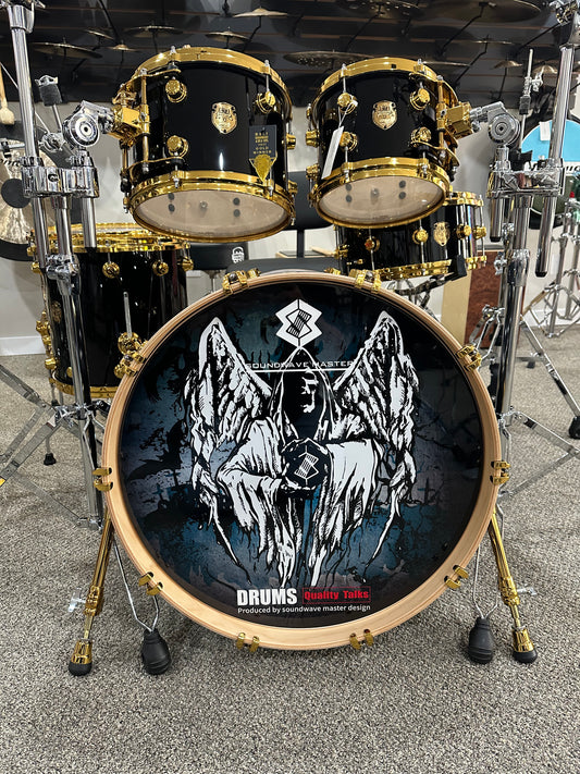 SOUNDWAVE MASTER GLORY SOUND DEVIL BLACK DRUM KIT GSDBDK