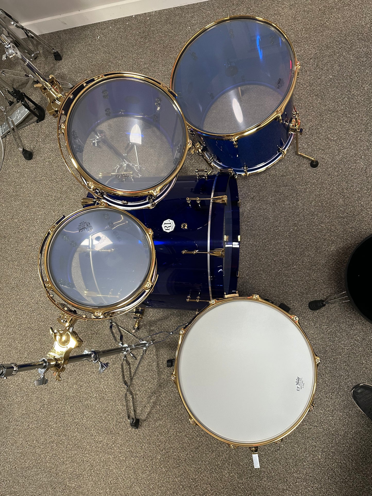 Navy Blue Acrylic Shell Pack W/Gold Hardware – RL Drums