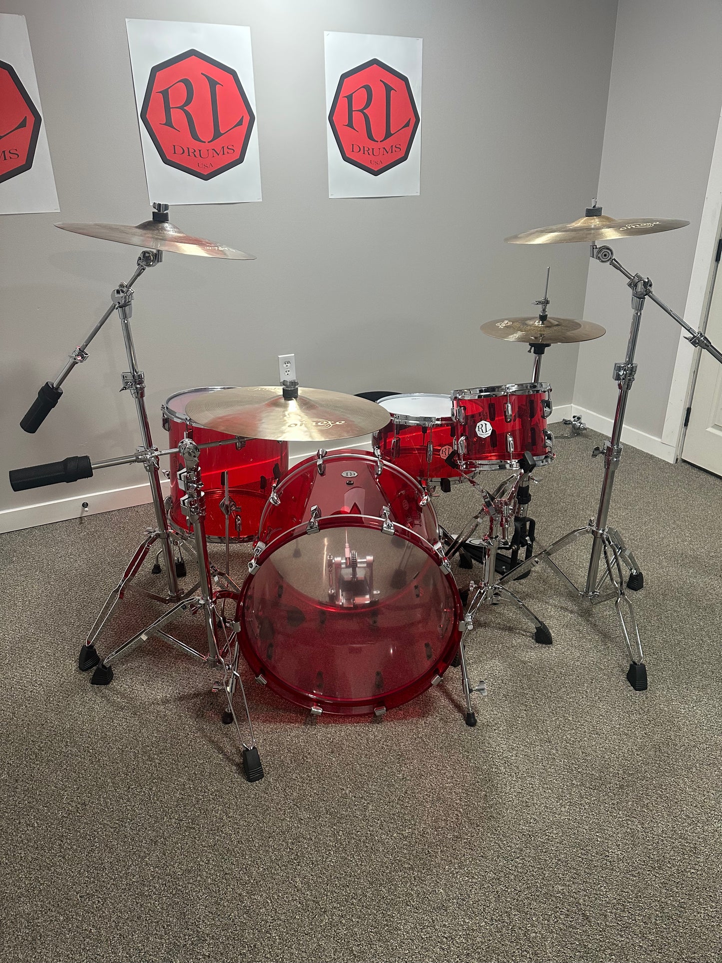 Red Acrylic Drum Set