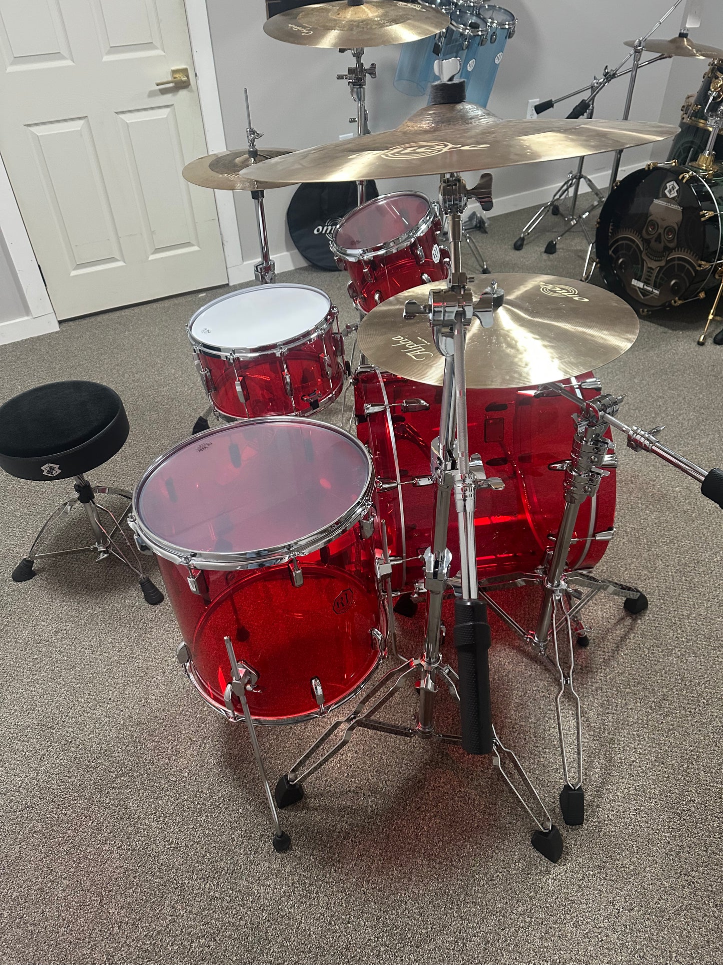 Red Acrylic Drum Set