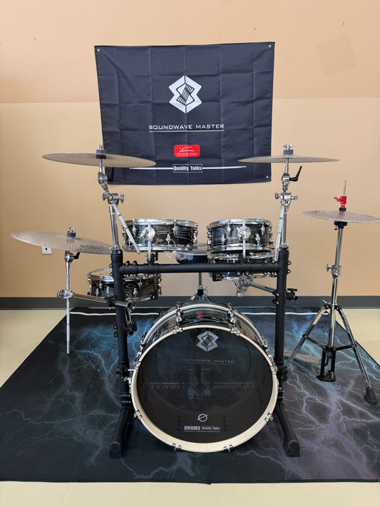 SOUNDWAVE MASTER FLIP KING PRO DRUM KIT (Rainbow Oak Silver)