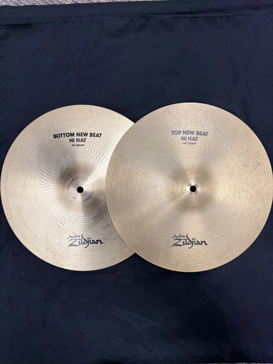 Used Zildjian New Beats 14" Hi-Hats Cymbals-2635