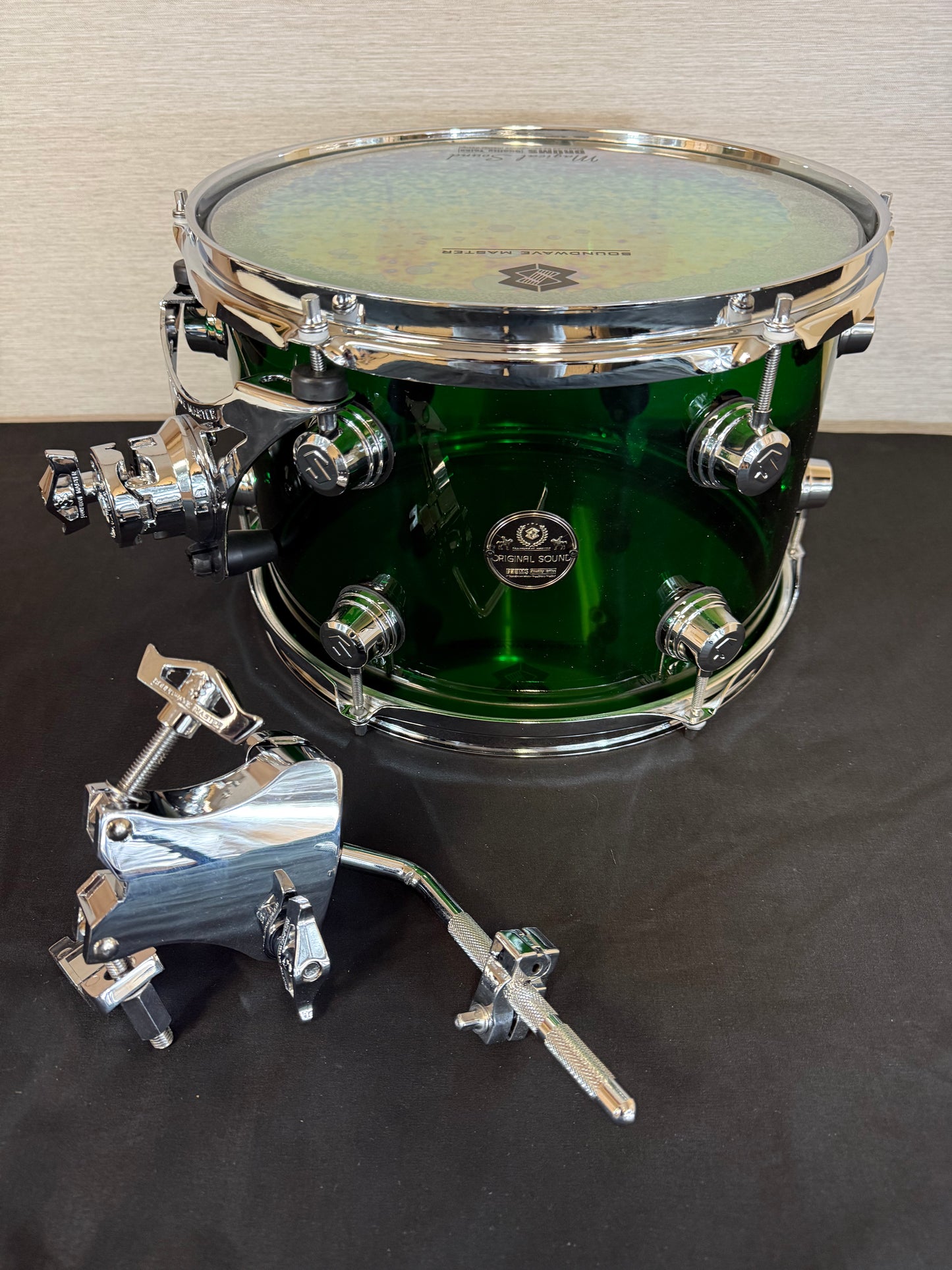 SOUNDWAVE MASTER ICE CRYSTAL SOUND SERIES 12"x8" EMERALD GREEN RACK TOM