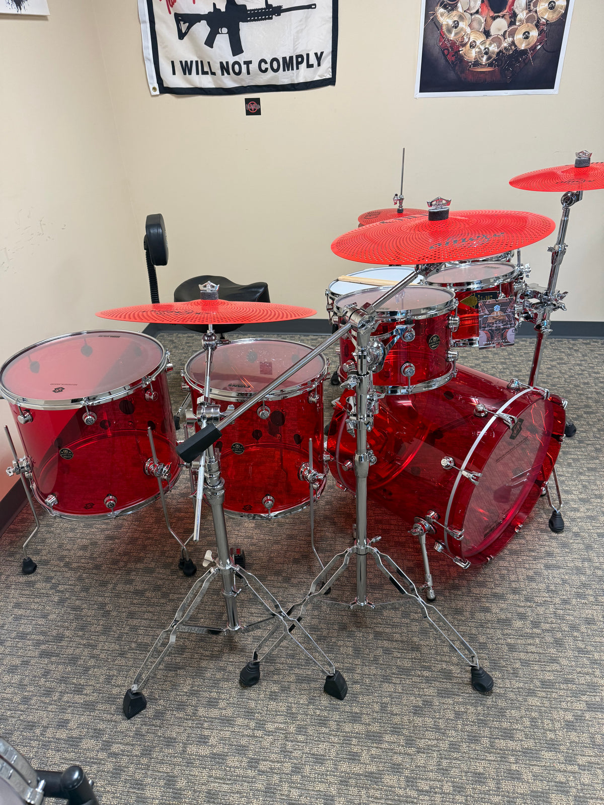Soundwave Master Ice Crystal Sound Series Red Drum Kit 2