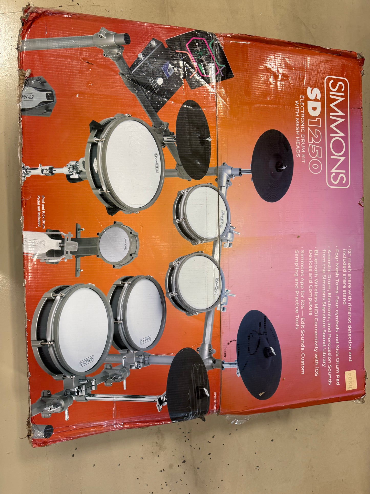 Used Simmons SD1250 Electric Drum Set-Double Bass