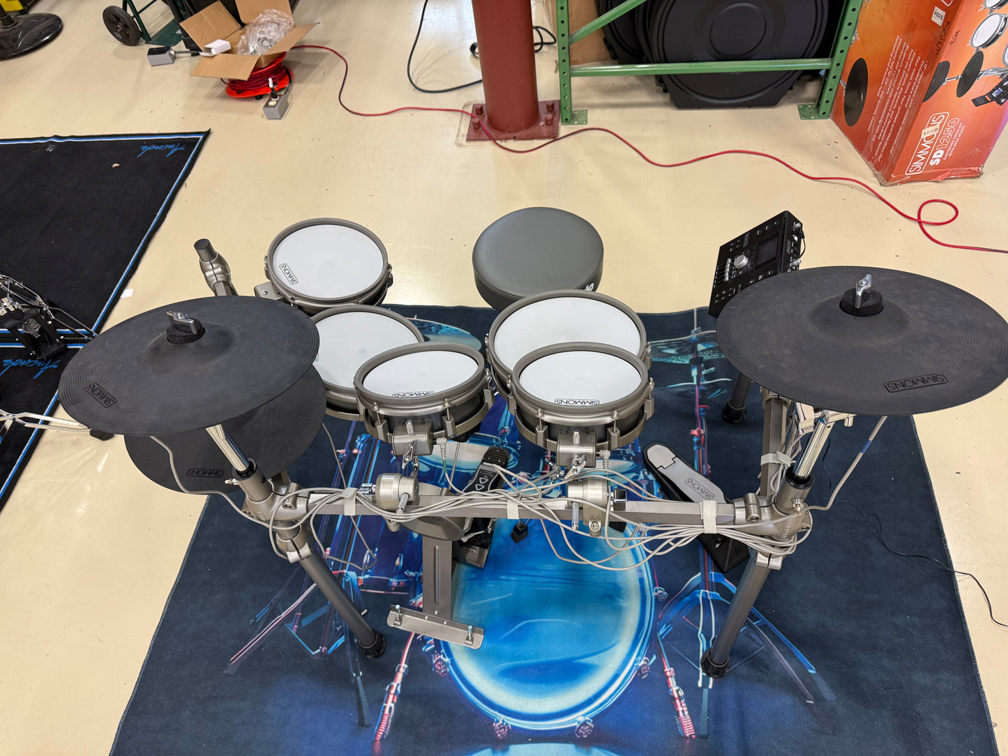 Used Simmons SD1250 Electric Drum Set-Double Bass