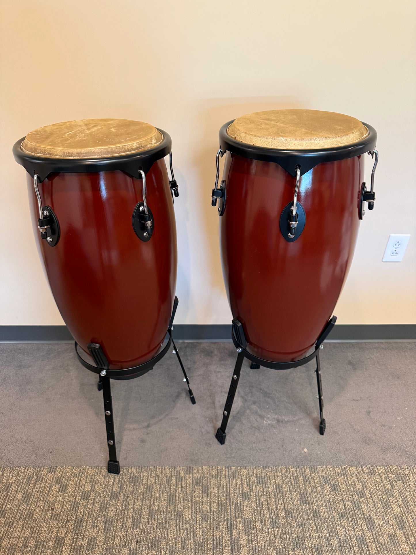 Wine Red Wood Congas JBSH2-1-Wine-Red
