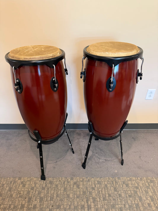 Wine Red Wood Congas JBSH2-1-Wine-Red