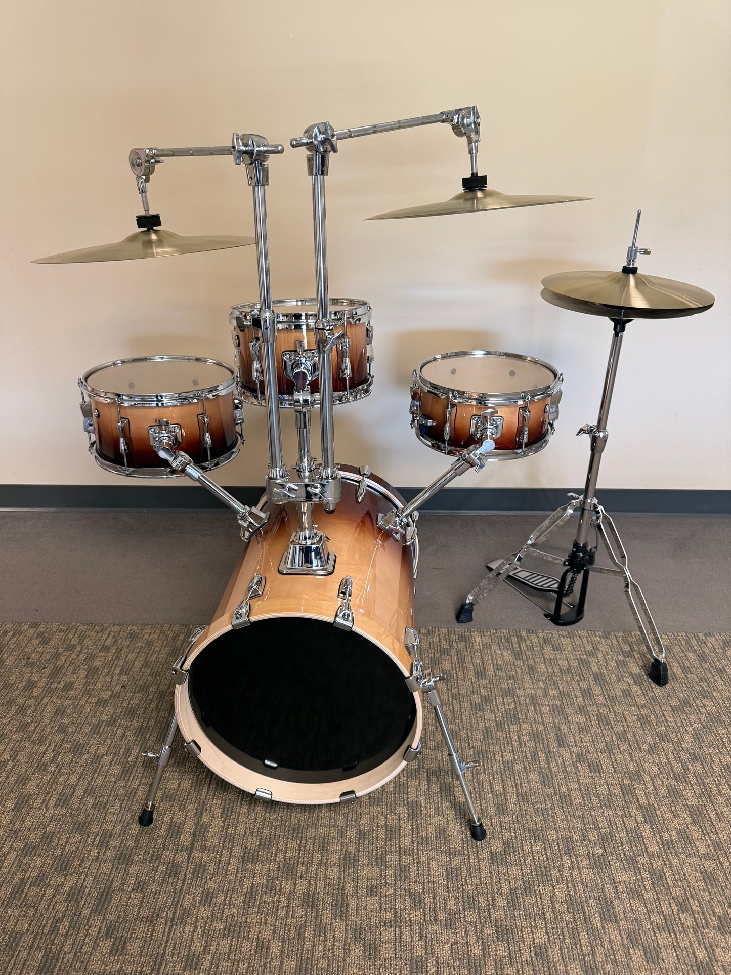 Tan Fade Birch Cocktail Drum Set with Cymbals JBM1037
