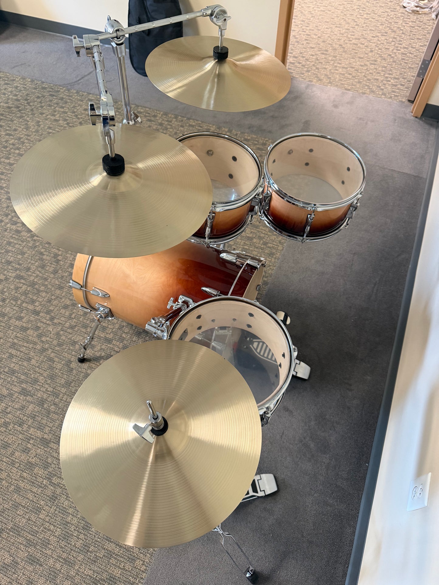 Tan Fade Birch Cocktail Drum Set with Cymbals JBM1037